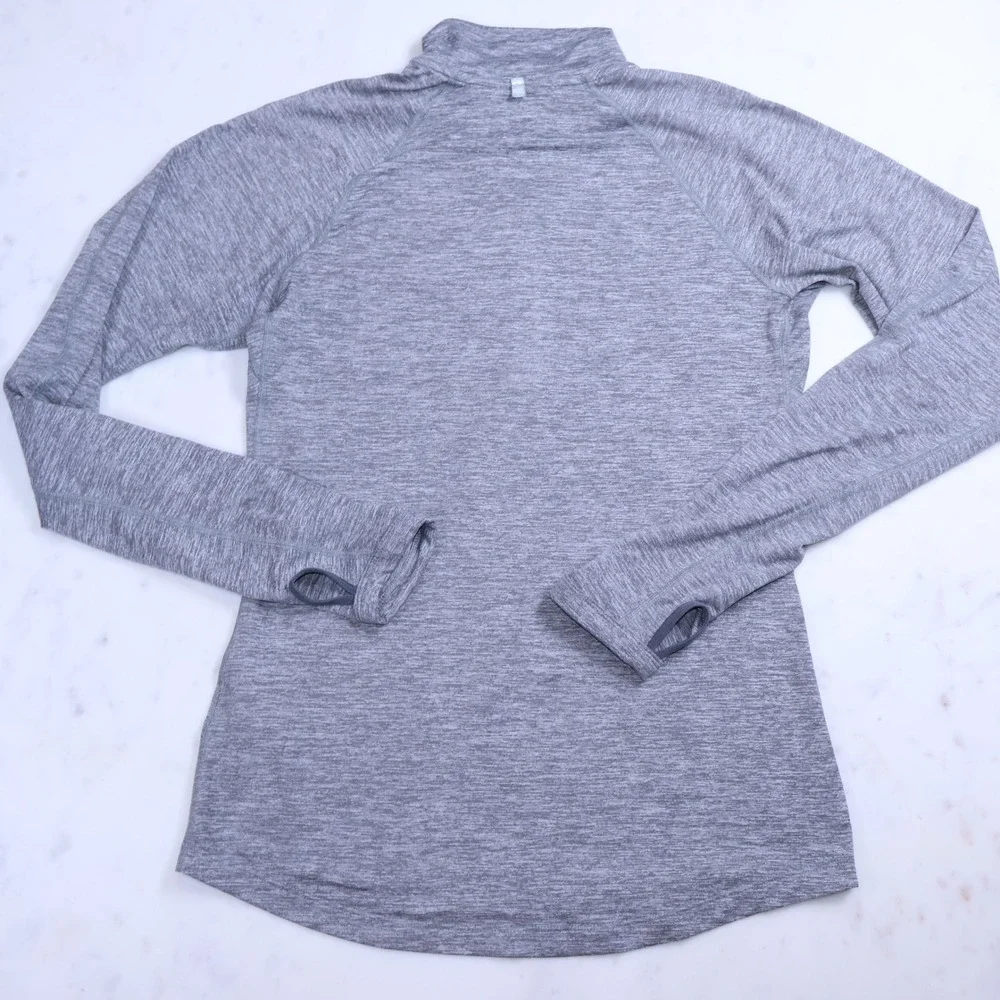 Nike Dri-FIT Harvard Heathered Grey‎ Half Zip Pullover Womens Small Thumbholes